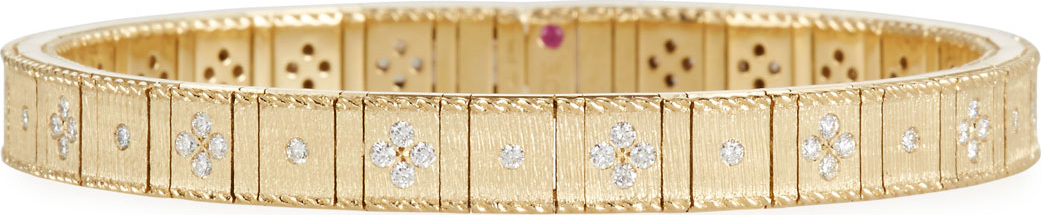 Roberto Coin 18k Gold Flexible Diamond Princess Bracelet