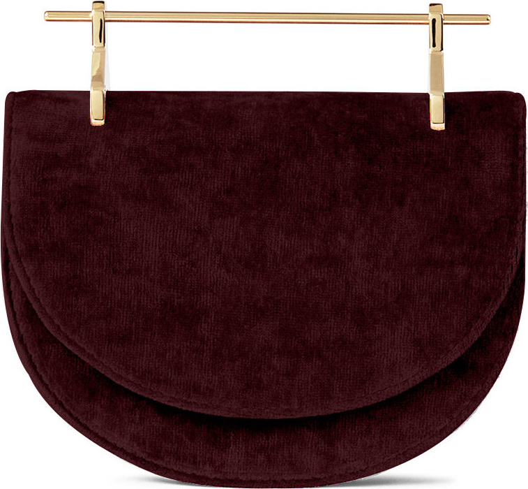 M2Malletier Mini Half-Moon Velvet Top Handle Bag