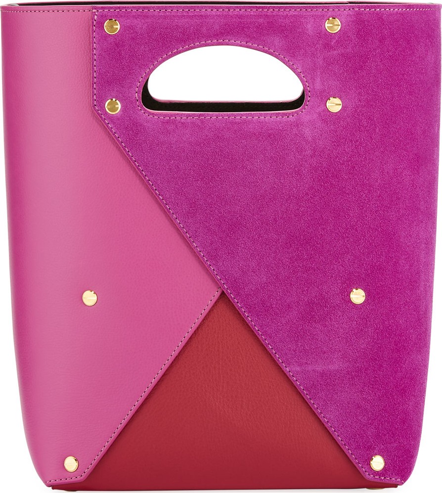 Yuzefi Pablo Colorblock Leather/Suede Tote Bag