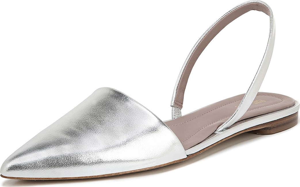 DIANE von FURSTENBERG Koko Metallic Leather Slingback Flats