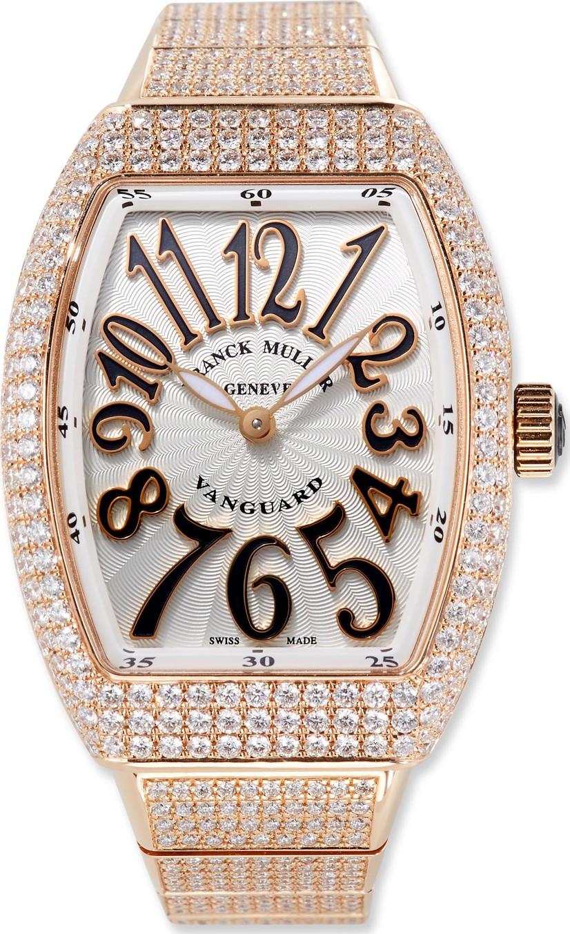 Franck Muller Vanguard 18k Rose Gold Diamond Bracelet Watch