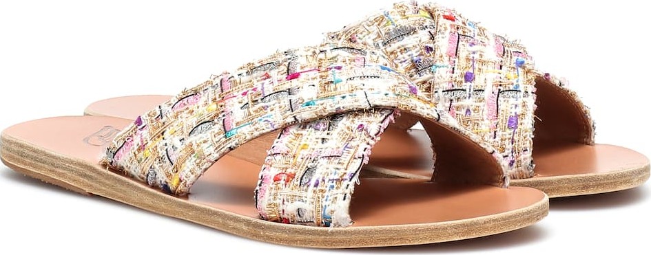 Ancient Greek Sandals Thais tweed leather sandals