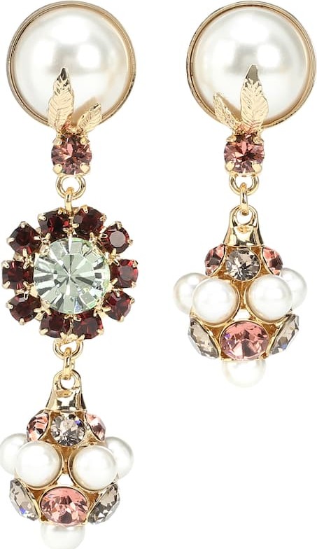 Erdem Crystal Drop clip-on earrings