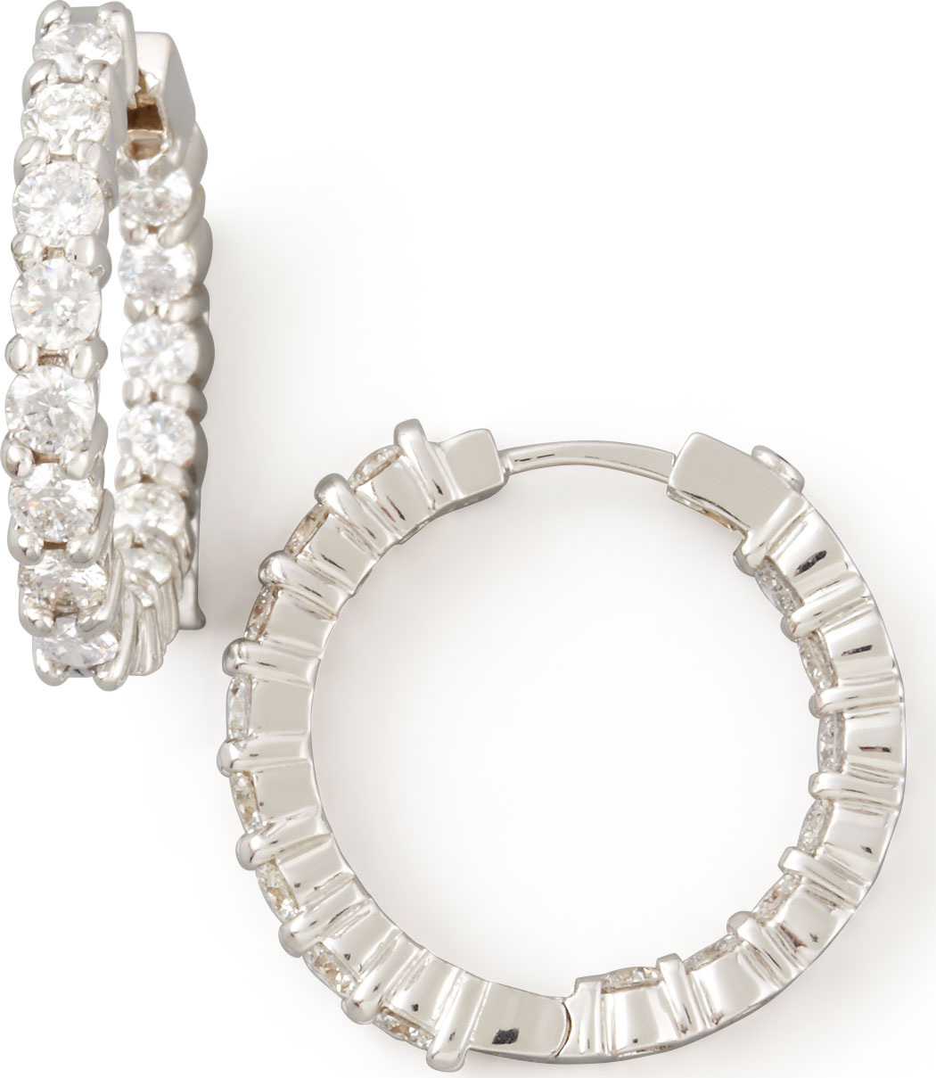 Roberto Coin 23mm White Gold Diamond Hoop Earrings, 2.35ct