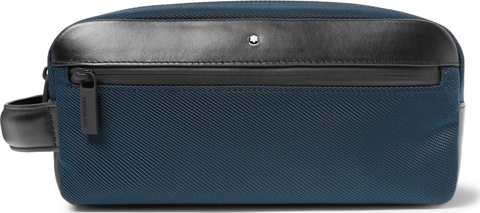 Montblanc Nightflight Leather-Trimmed Canvas Wash Bag