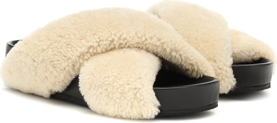 Jil Sander Shearling slides