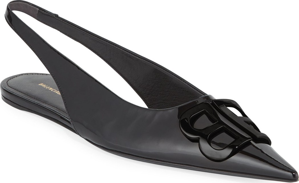 Balenciaga Skimmer Smooth Slingback Flats