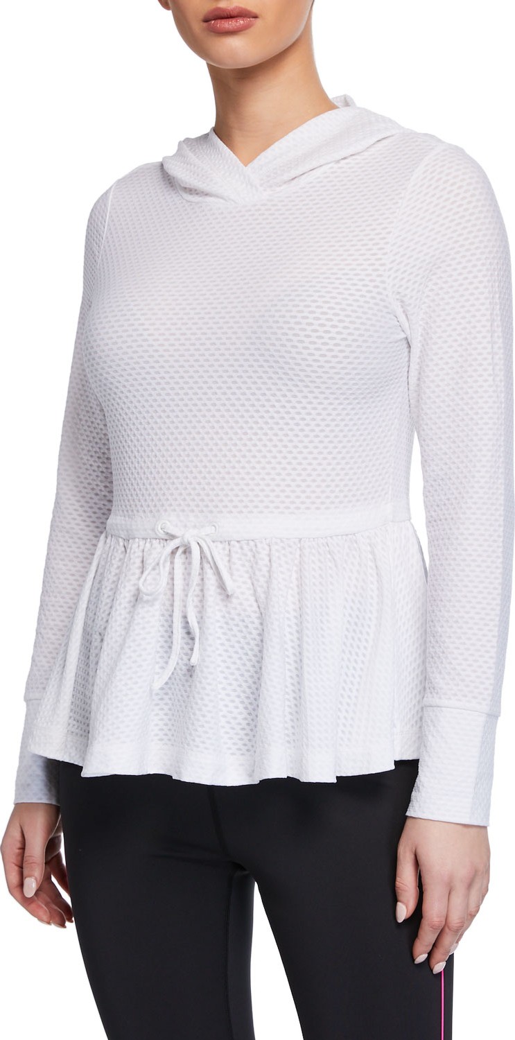 Kate Spade New York textured mesh peplum hoodie