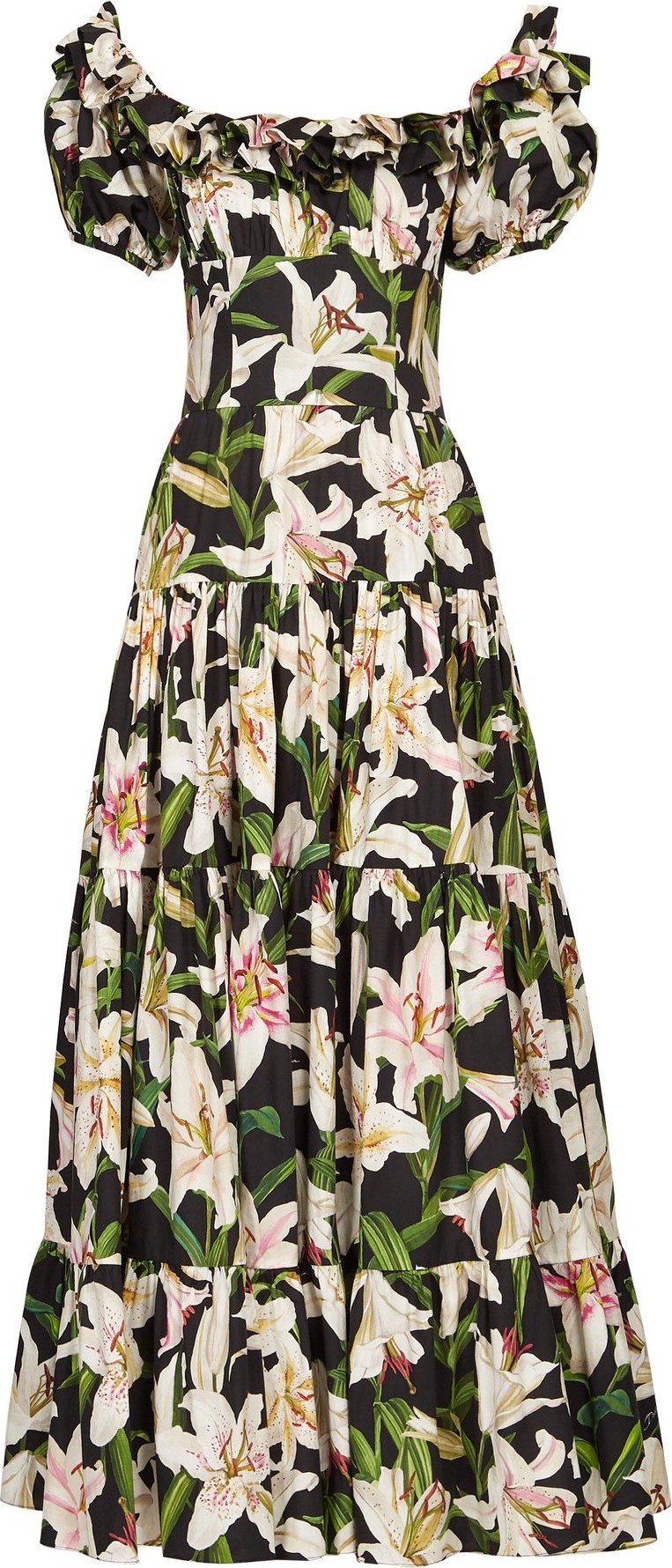 Dolce & Gabbana Lilium-print ruffled dress