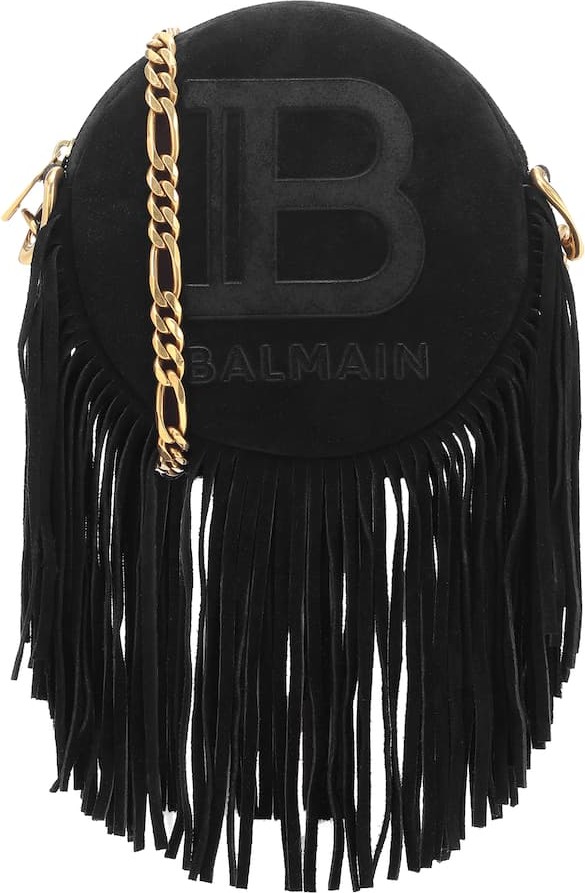 Balmain Disco 18 Small suede shoulders bag