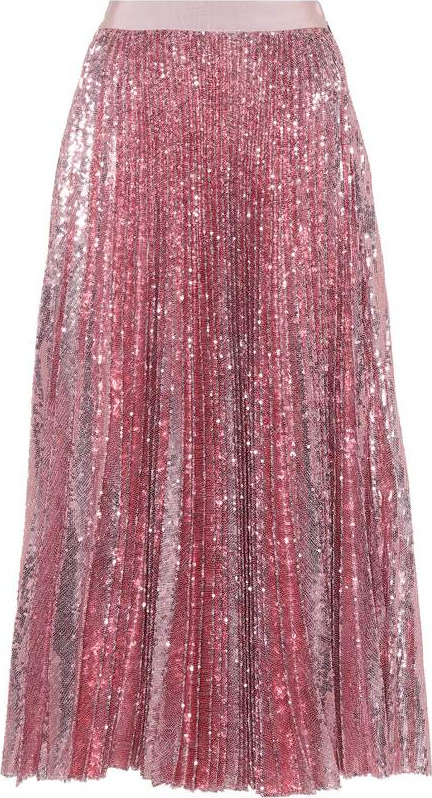 MSGM Pleated sequinned skirt