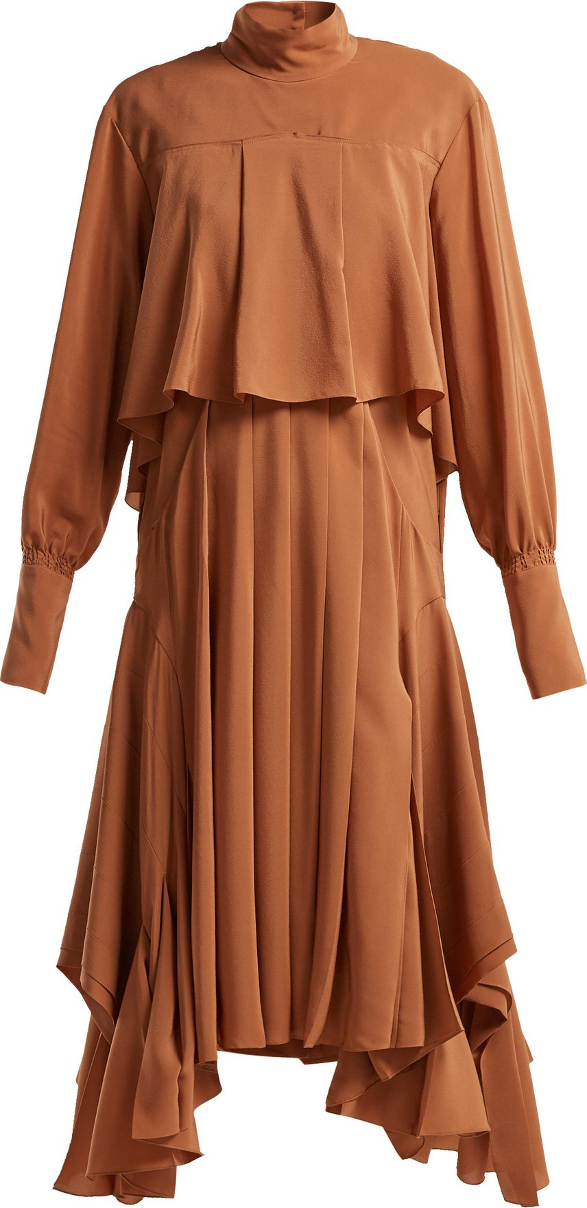 Chloe Handkerchief-hem silk crepe-de-Chine dress