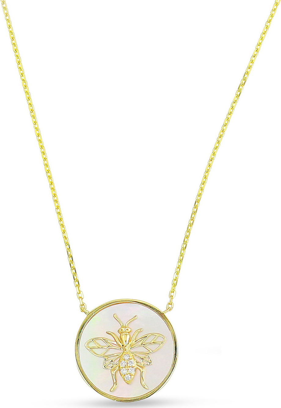 Frederic Sage 18k Gold, Diamond Bee & Mother-of-Pearl Pendant Necklace