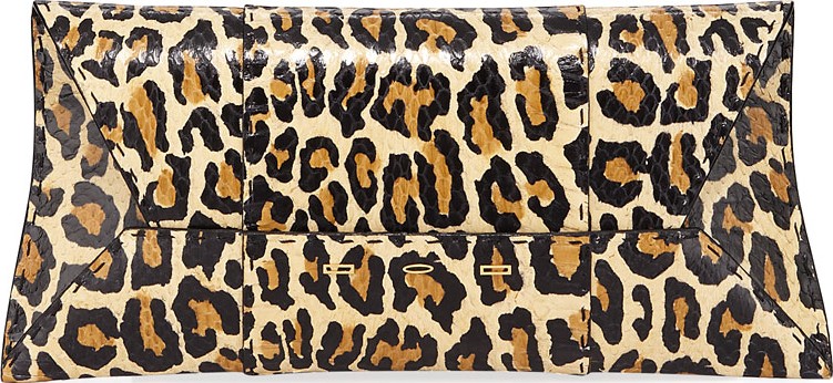 VBH Manila Stretch T Light Leopard Snake Clutch Bag