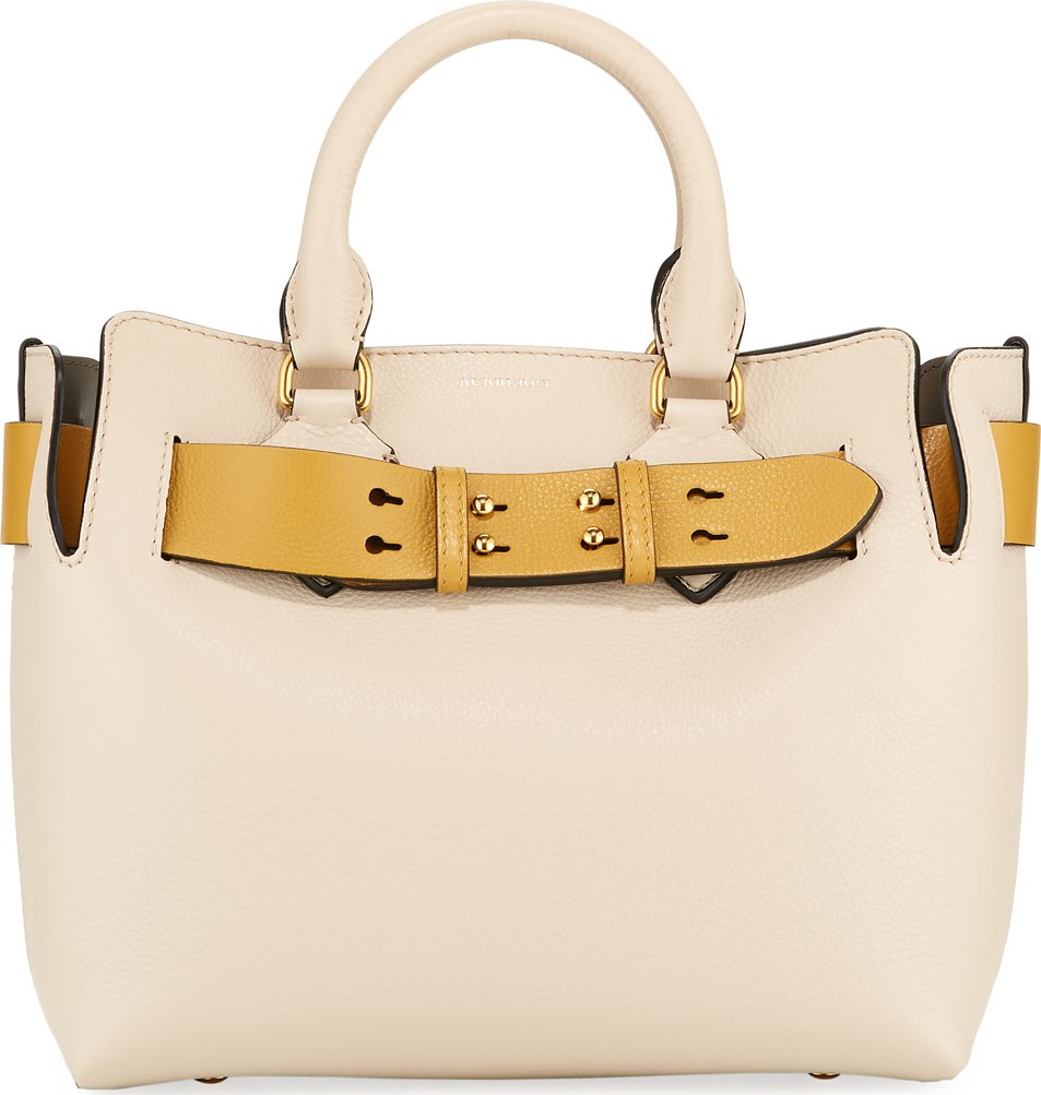 Burberry London England Marais Small Belted Leather Satchel Bag