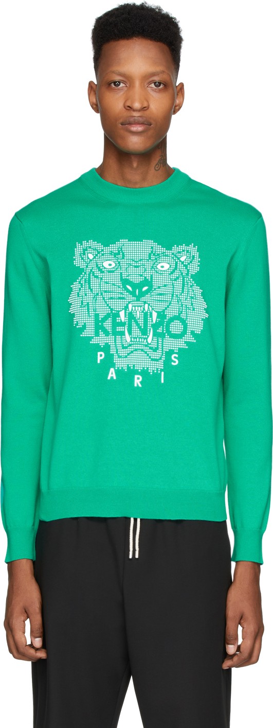KENZO Green Tiger Head Sweatshirt