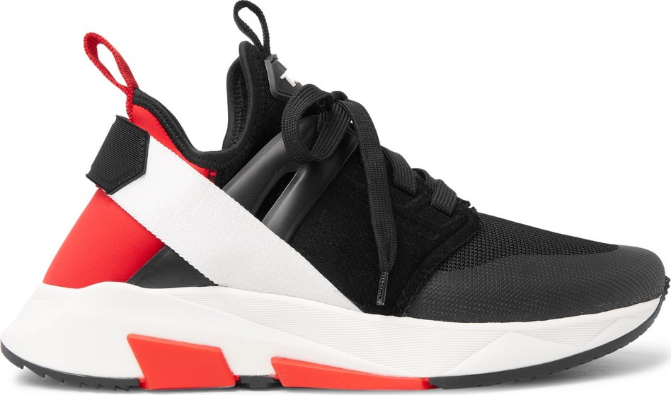 TOM FORD Jago Neoprene, Suede and Mesh Sneakers