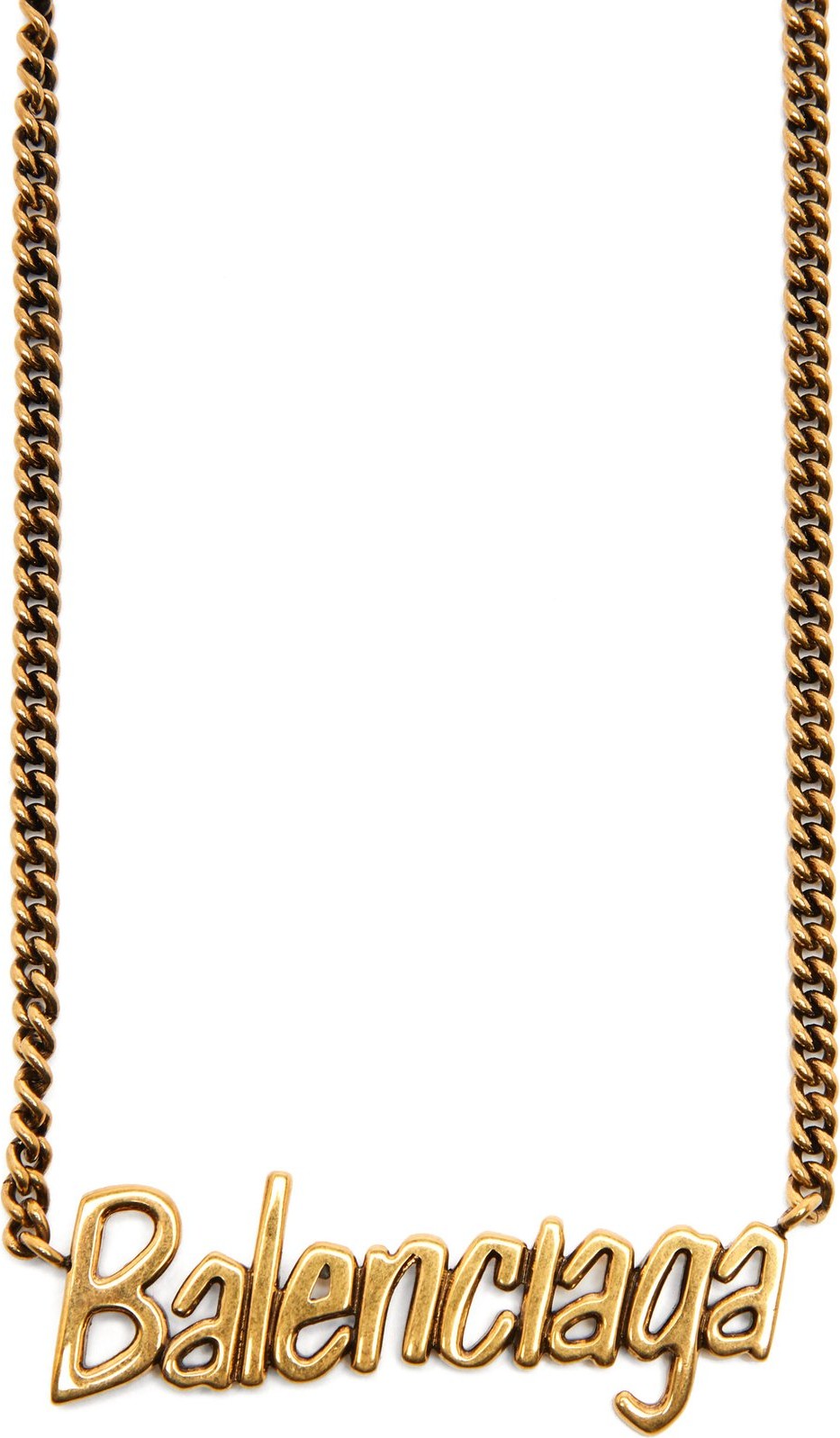 Balenciaga Antiqued logo necklace