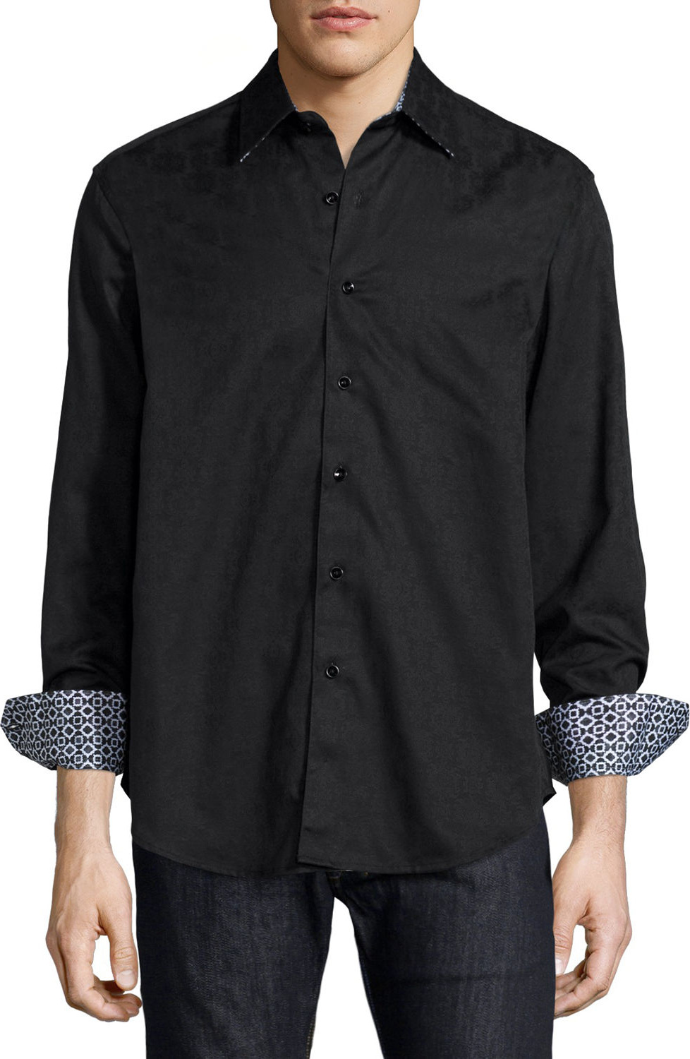 Robert Graham Cullen Tonal-Print Woven Sport Shirt