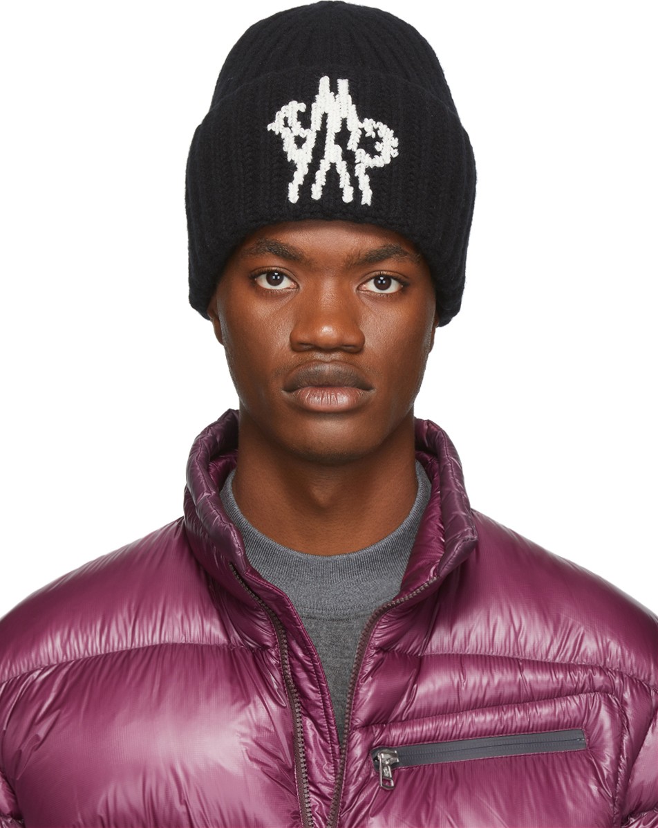 Moncler Genius 2 Moncler 1952 Black Knit Beanie