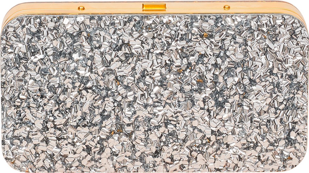 Edie Parker Glittered Acrylic Minaudiere Clutch Bag