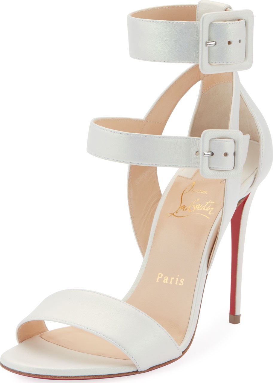 Christian Louboutin Multipot 100 Leather Red Sole Sandals