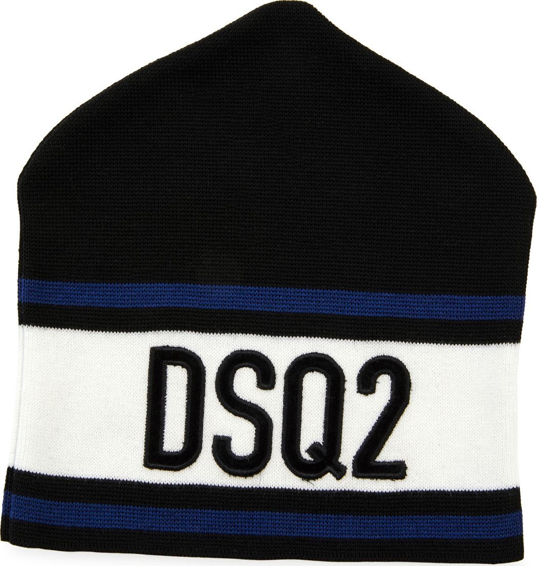 DSQUARED2 Men's Striped Logo Beanie Hat