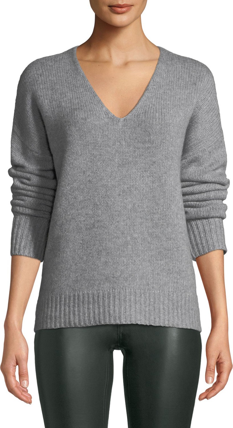 Theory Relaxed V-Neck Cashmere Pullover Sweater