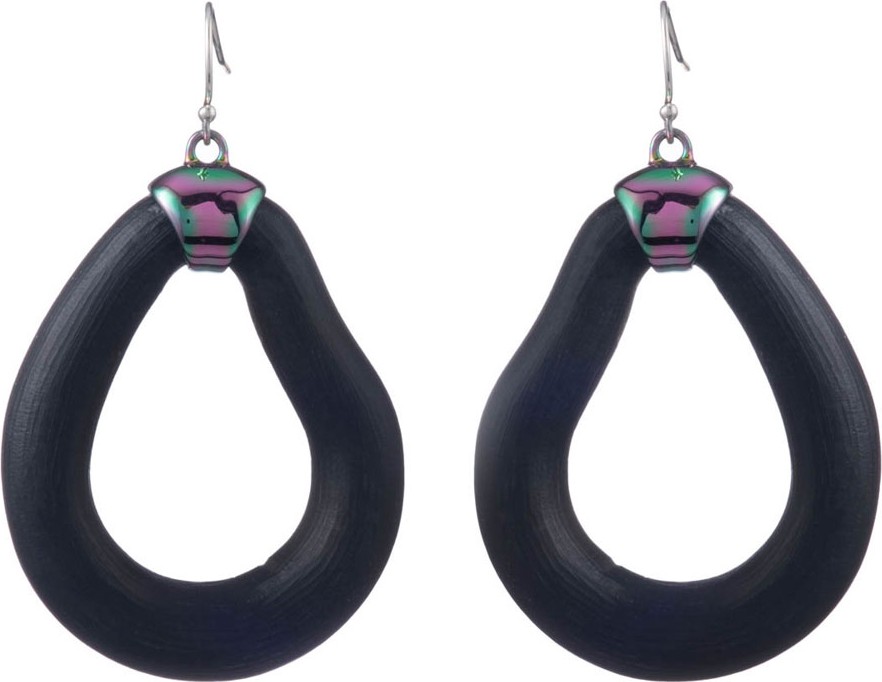 Alexis Bittar Link Wire Earrings, Black