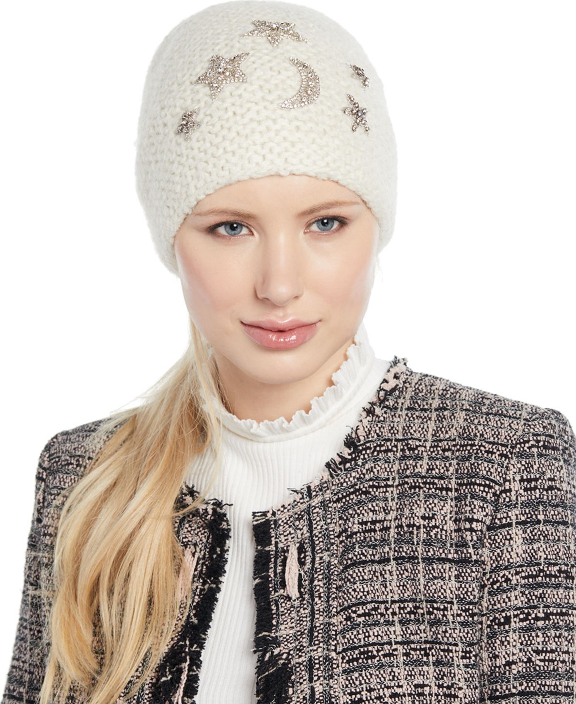 Jennifer Behr Galexia Stars & Moon Embellished Beanie Hat