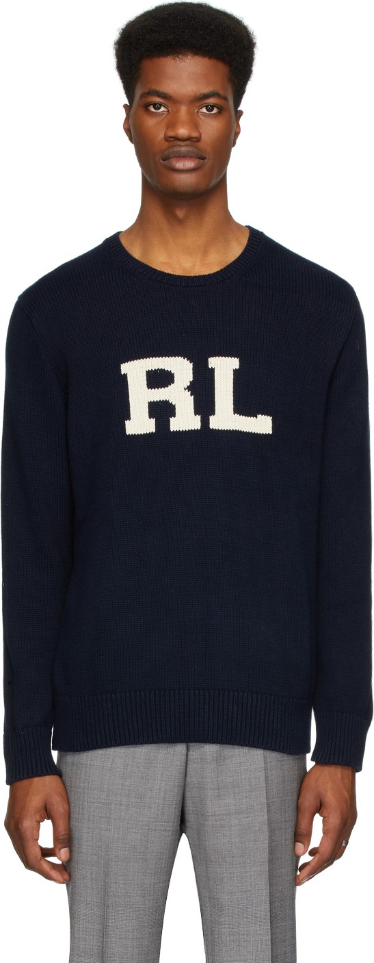 Polo Ralph Lauren Navy 'RL' Crewneck Sweater