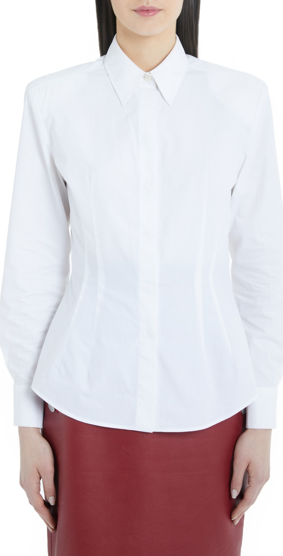 Sara Battaglia Puff Sleeve Cotton Poplin Shirt