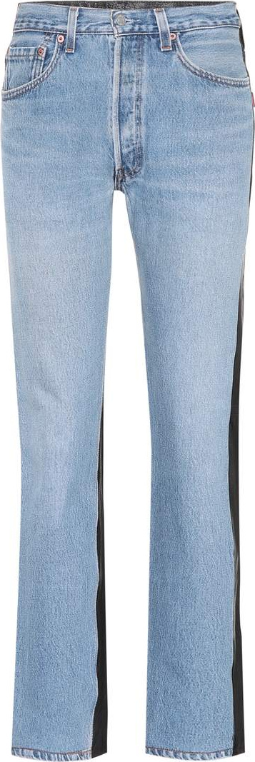 Vetements Leather and denim jeans