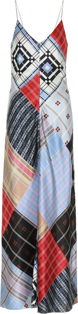 Ganni Stretch-silk satin slip dress