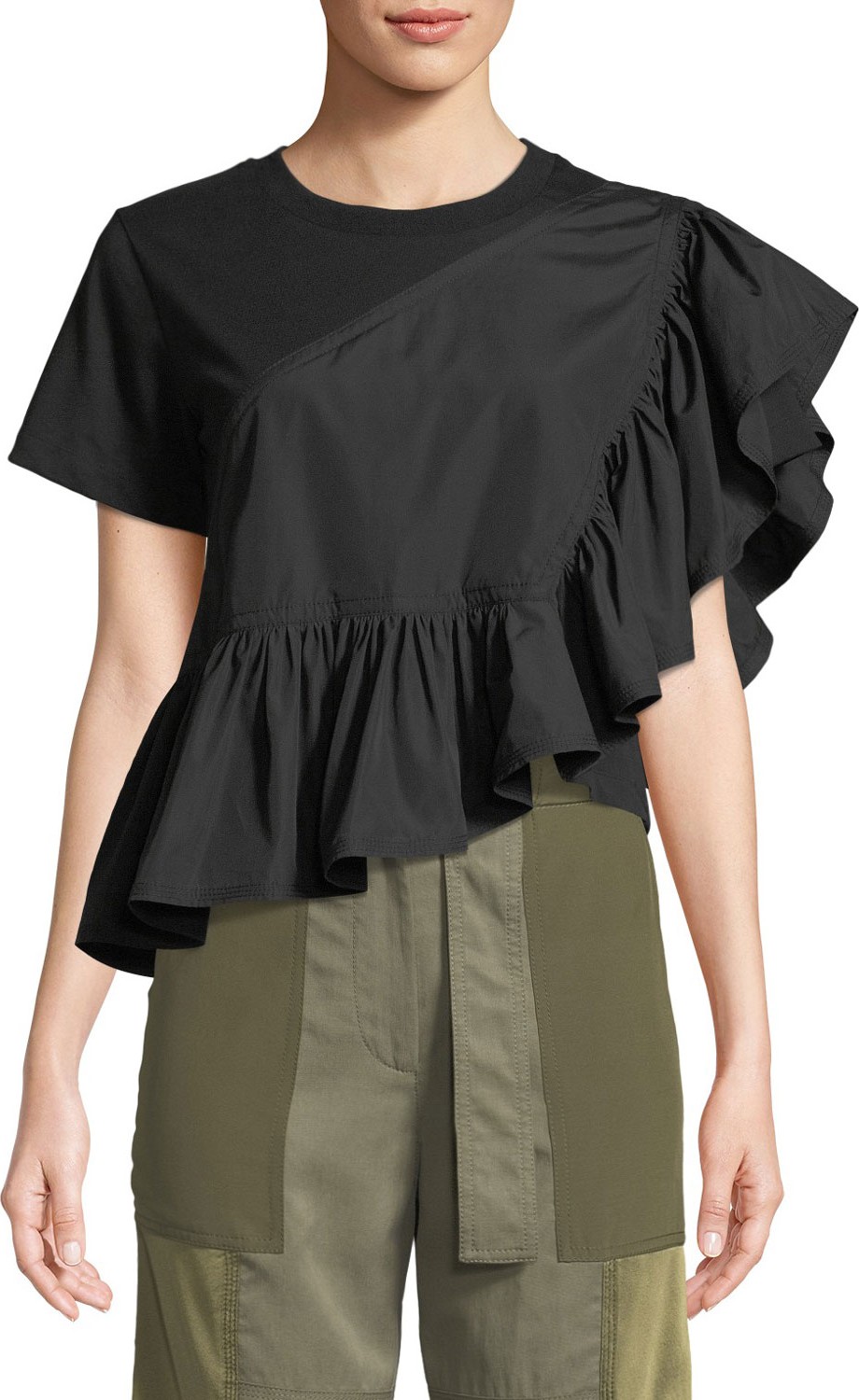 3.1 Phillip Lim Flamenco Flounce-Hem Tee