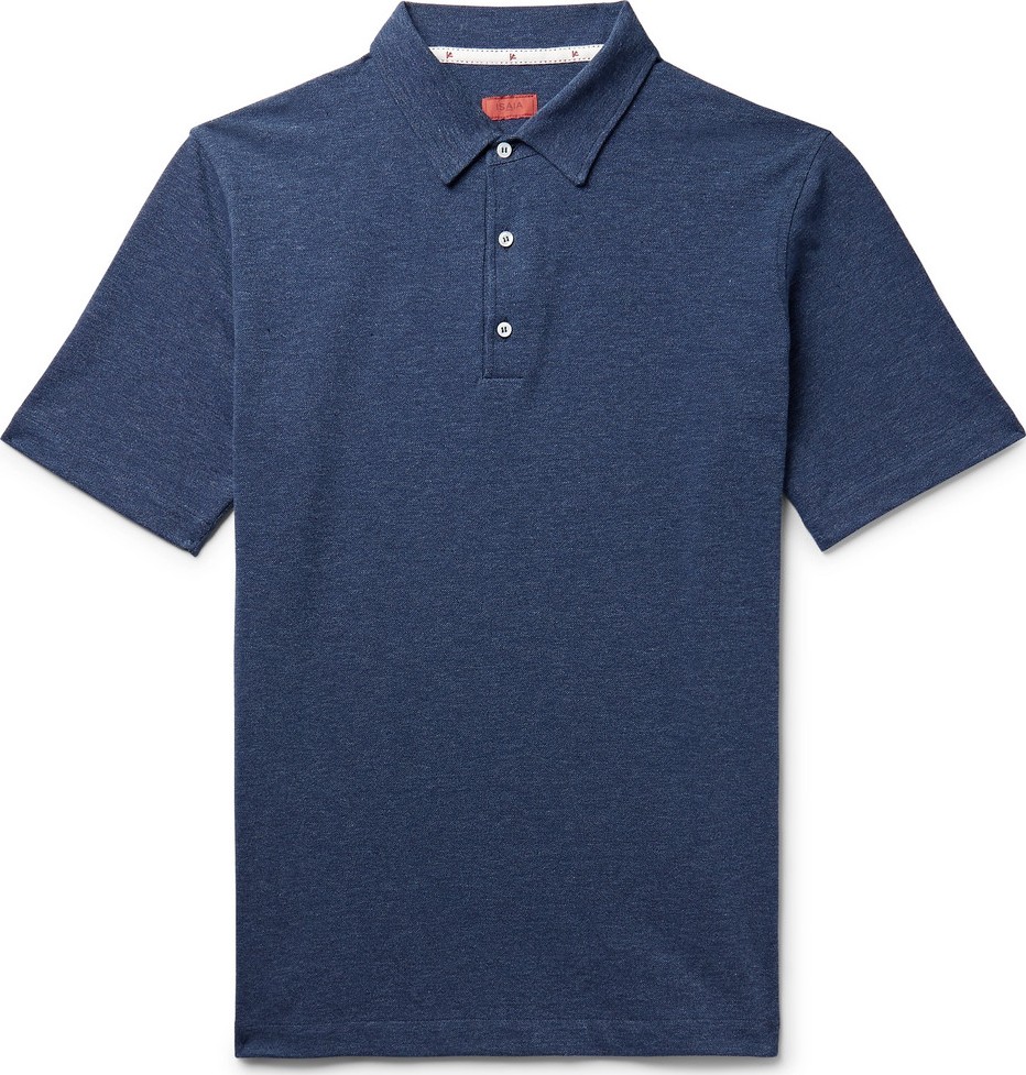 Isaia Mélange Cotton-Piqué Polo Shirt