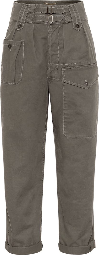 Saint Laurent High-rise cotton-blend cargo pants