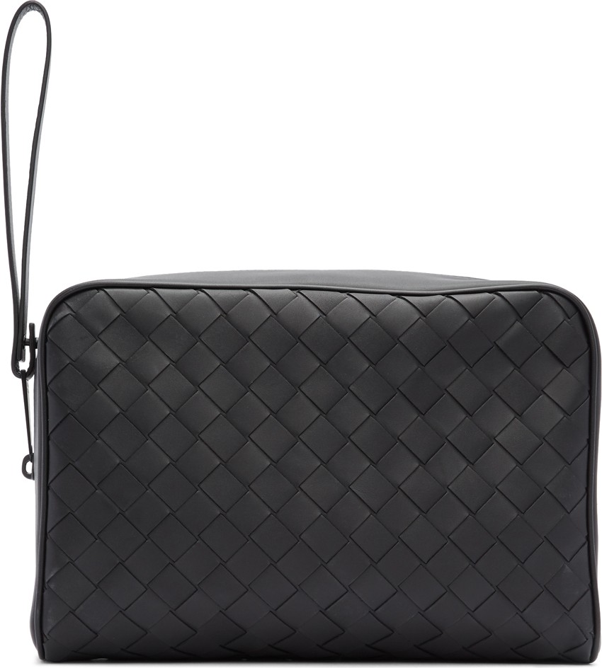 Bottega Veneta Black Intrecciato Pouch