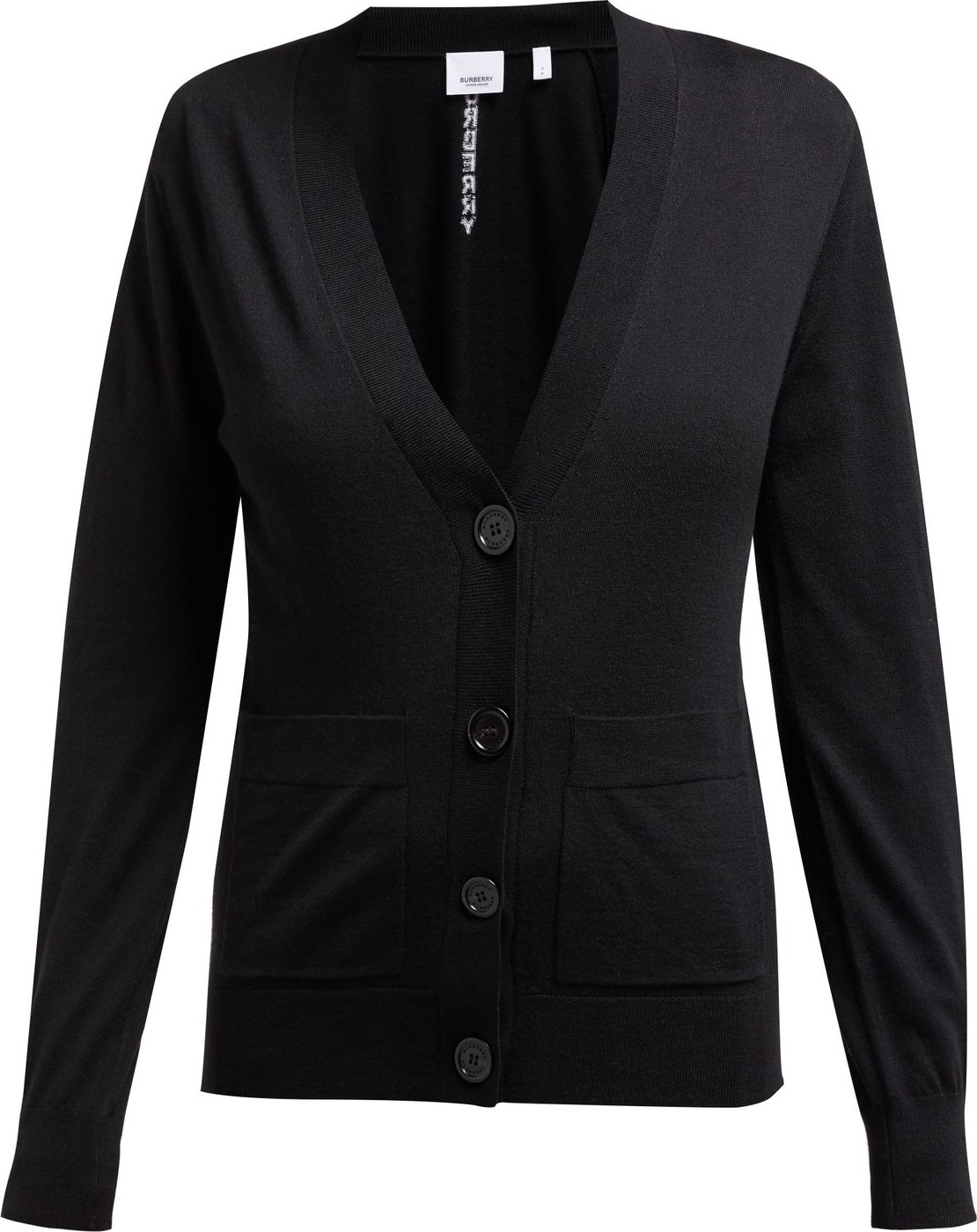 Burberry London England Logo-intarsia merino-wool cardigan