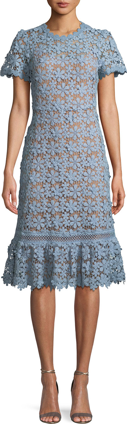 MICHAEL MICHAEL KORS Mixed-Lace Short-Sleeve Dress