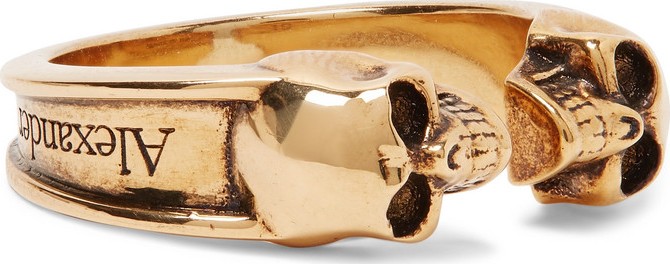 Alexander McQueen Skull Gold-Tone Ring