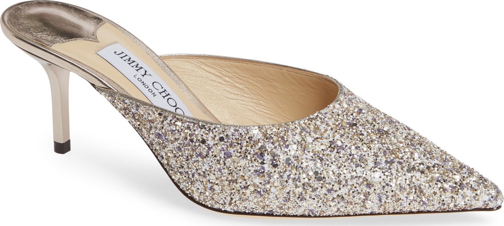 Jimmy Choo Rav Glitter Pointy Toe Mule