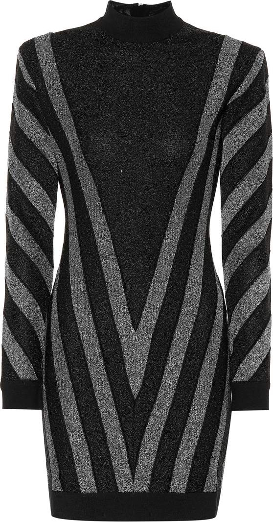 Balmain Striped metallic minidress