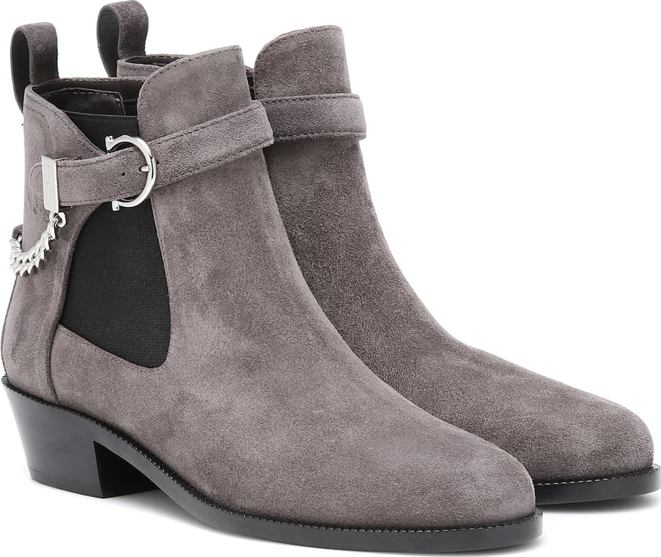 Salvatore Ferragamo Gancini suede ankle boots