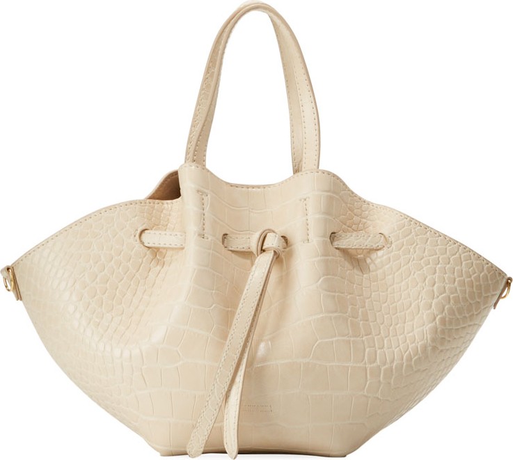 Nanushka Lynne Crocodile-Embossed Tote Bag  Cream