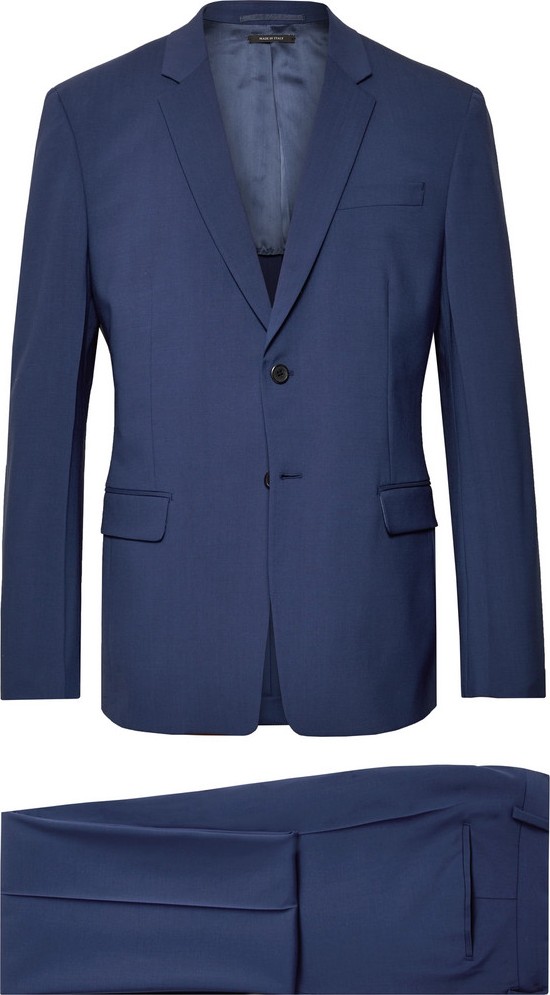 Prada Navy Tela Slim-Fit Stretch Virgin Wool Suit