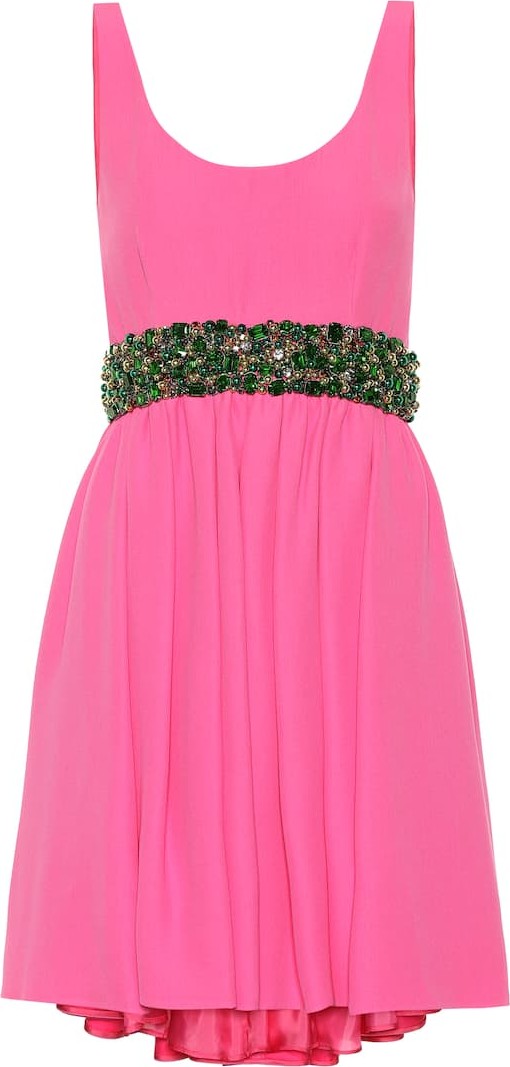 Prada Embellished crêpe minidress