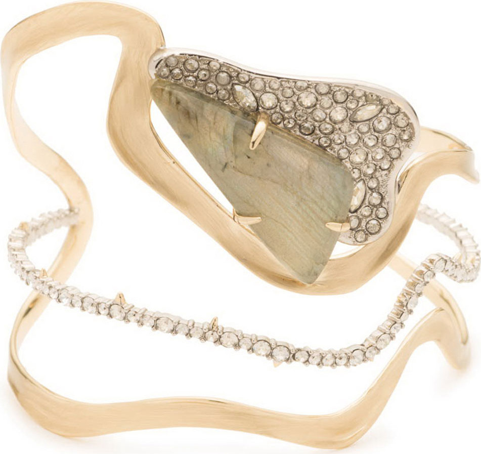 Alexis Bittar Crystal Encrusted Freeform Roxbury Cuff Bracelet