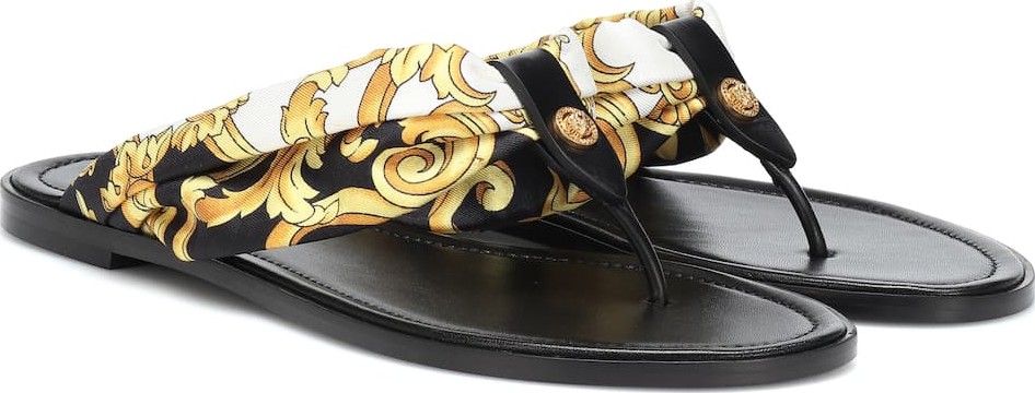 Versace Fabric and leather sandals