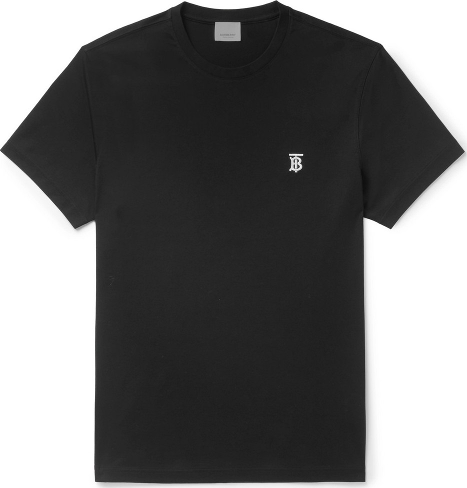 Burberry London England Logo-Embroidered Cotton-Jersey T-Shirt
